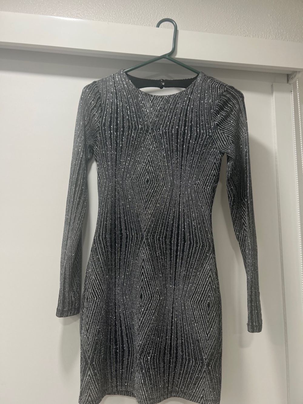 Trixxi Black and Silver Sparkle Mini Dress